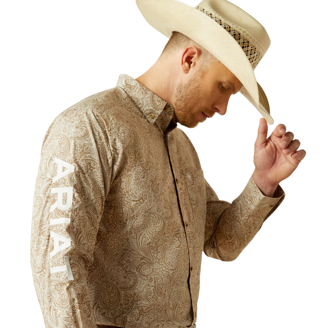 Ariat Men's Team Kason Classic Fit Brown Shirt