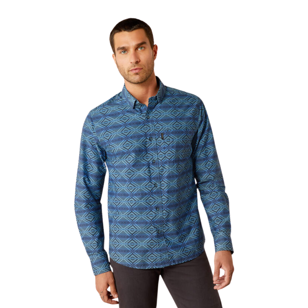 Ariat Men's Mckay Modern Fit Dark Blue Shirt