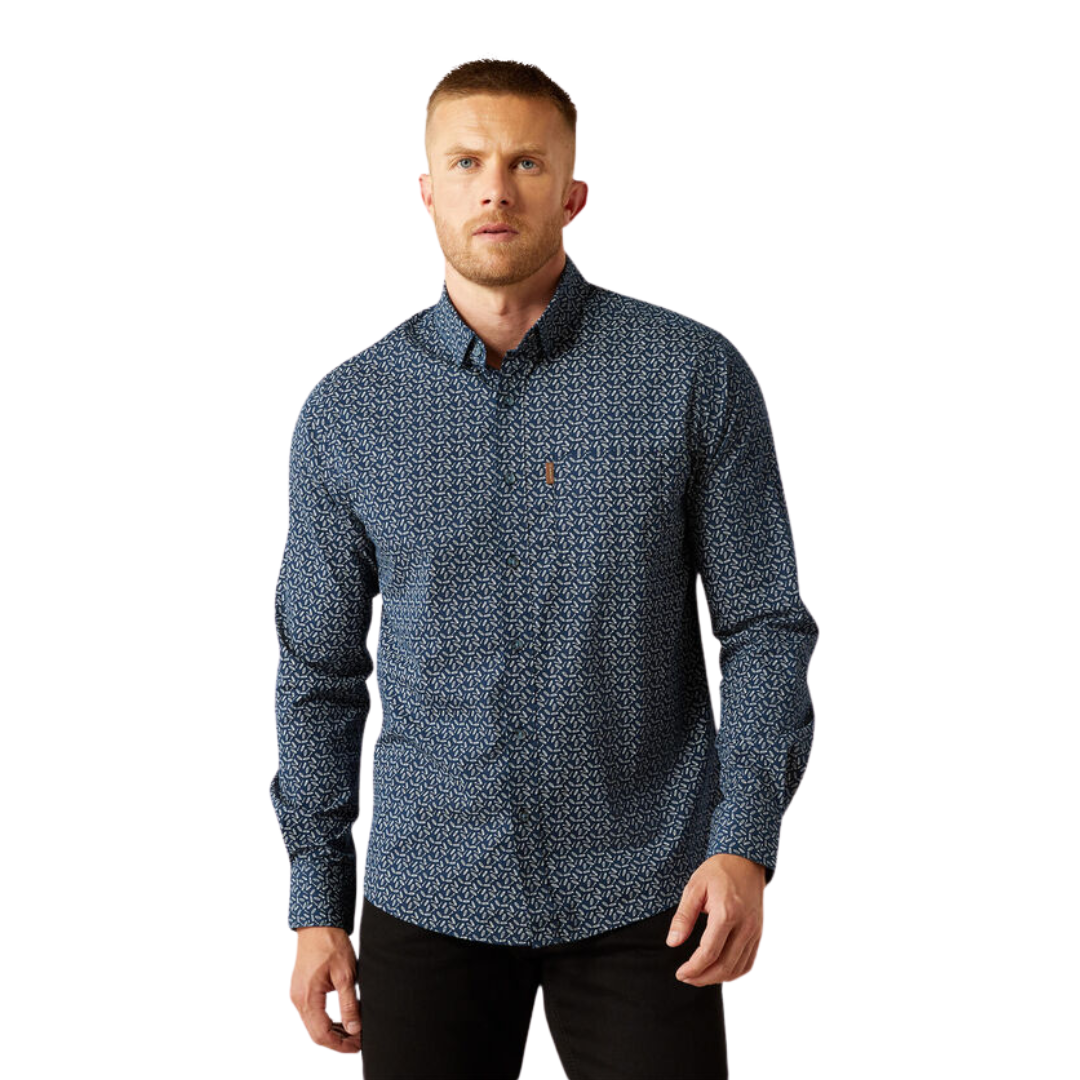 Ariat Men's Marin Modern Fit Navy Shirt