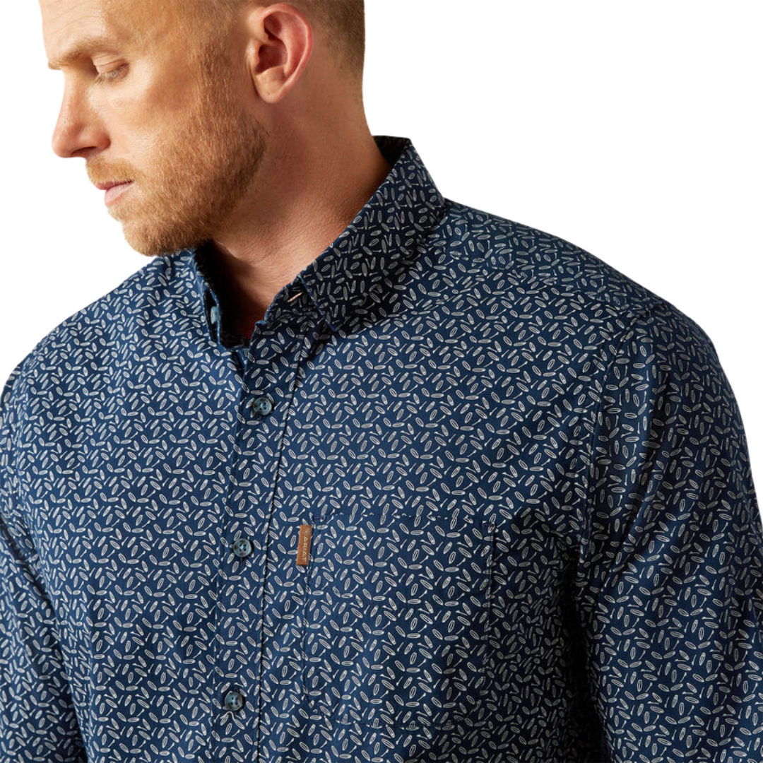 Ariat Men's Marin Modern Fit Navy Shirt