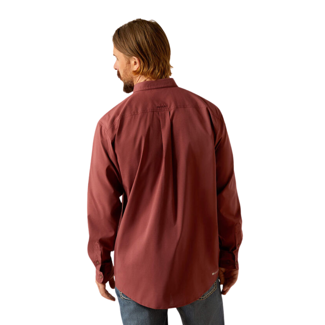 Ariat Men's 360 Airflow Classic Fit Red Mahogany Shirt