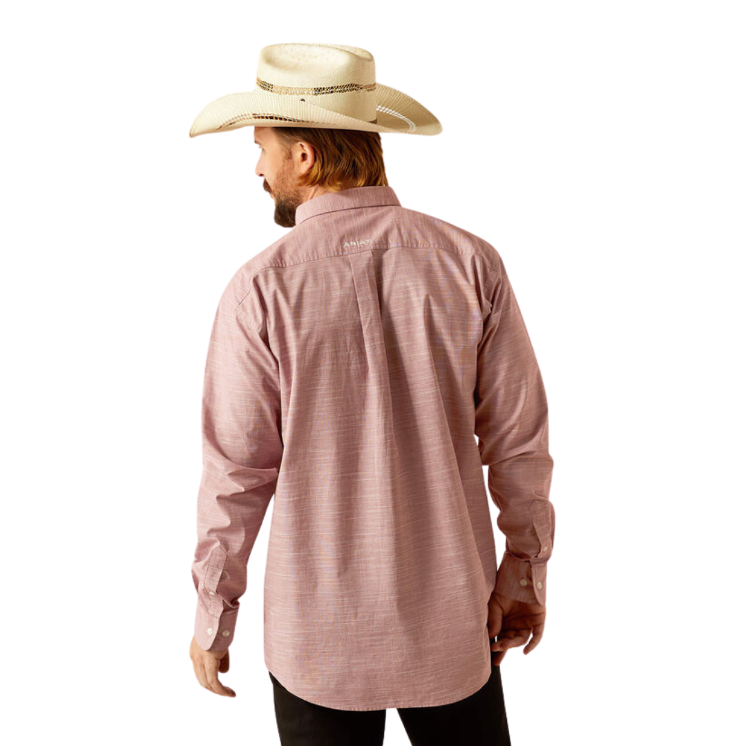 Ariat Men's Solid Slub Classic Fit Brick Shirt