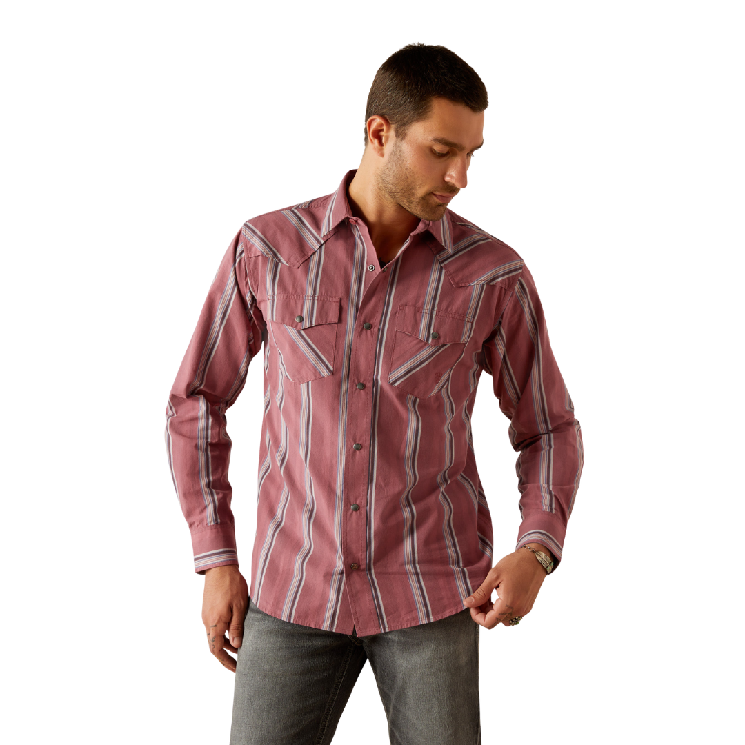 Ariat Men's Humphrey Retro Fit Snap Front Red Shirt