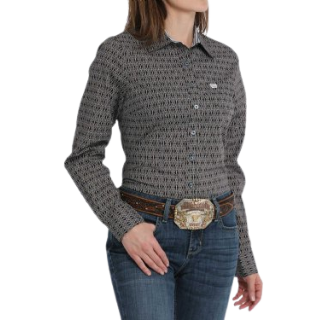 Cinch Women's Geometric Print Western Brown Shirt