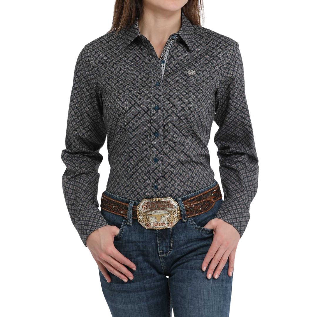 Cinch Women's Geometric Print Western Multicolor Shirt