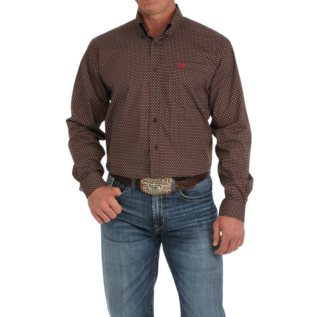 Cinch Men's Starburst Print Western Brown Shirt