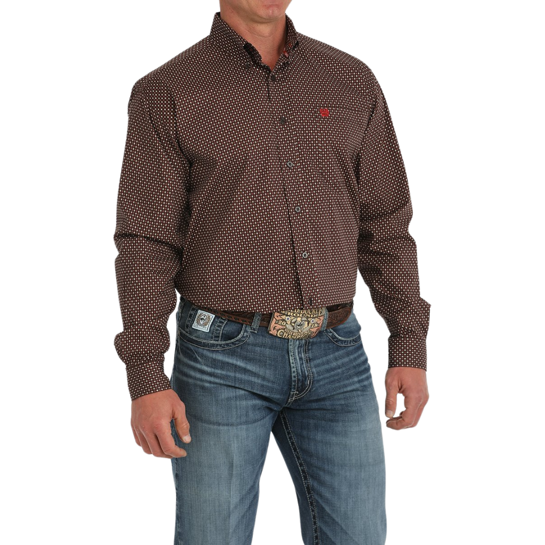 Cinch Men's Starburst Print Western Brown Shirt