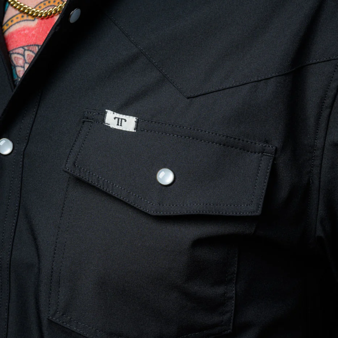 Ferrell Men's Long Sleeve Snap Black Shirt