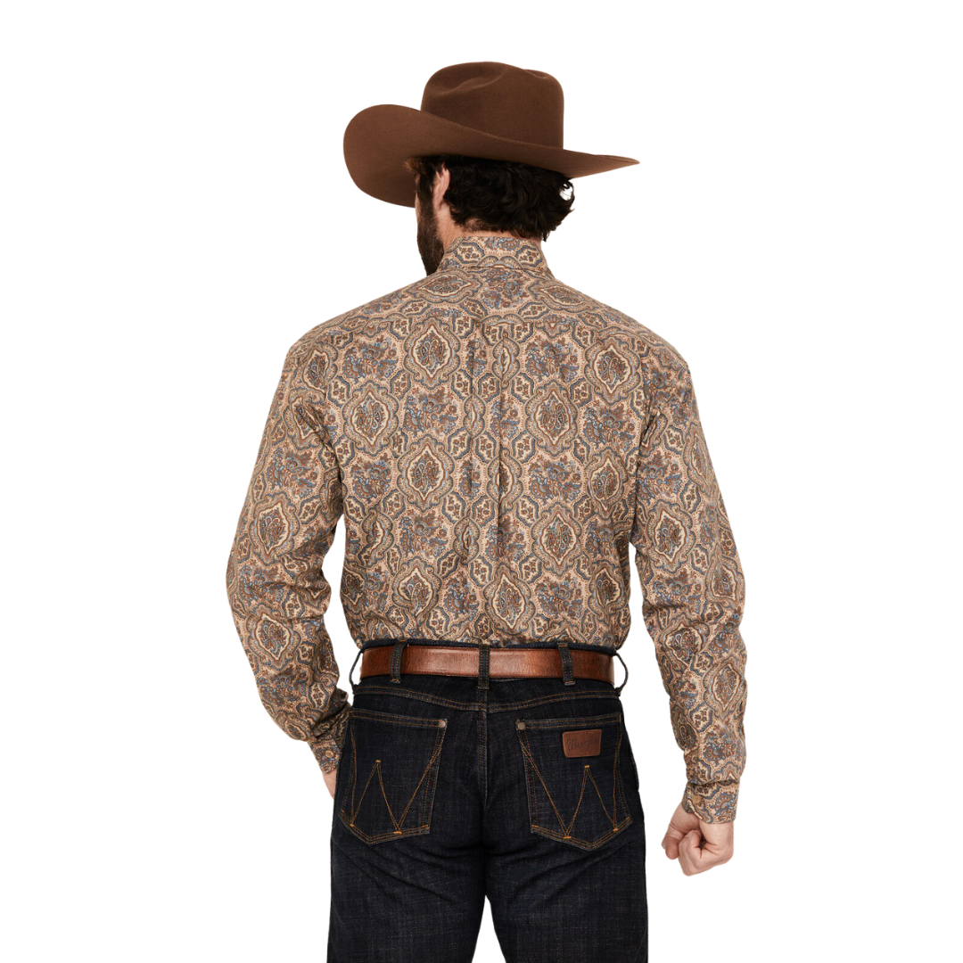 Stetson Men's Paisley Print Brown Shirt