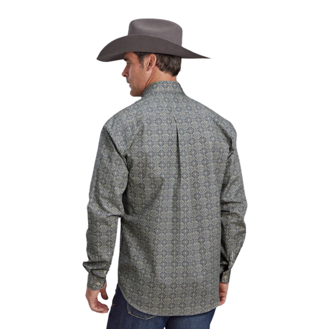 Stetson Men's Medallion Print Blue Shirt