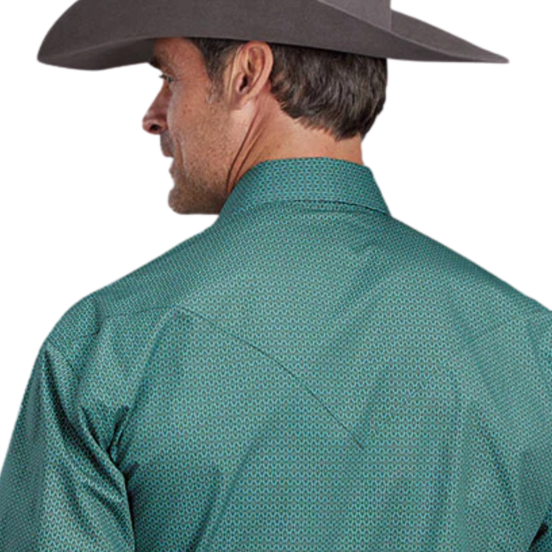 Stetson Men's Geo Teal Shirt
