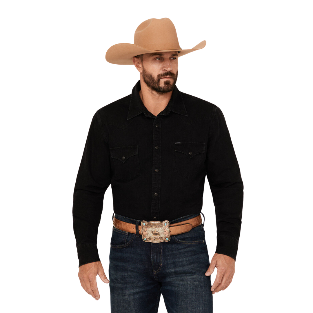 Panhandle Slim Men's Denim Western Black Shirt