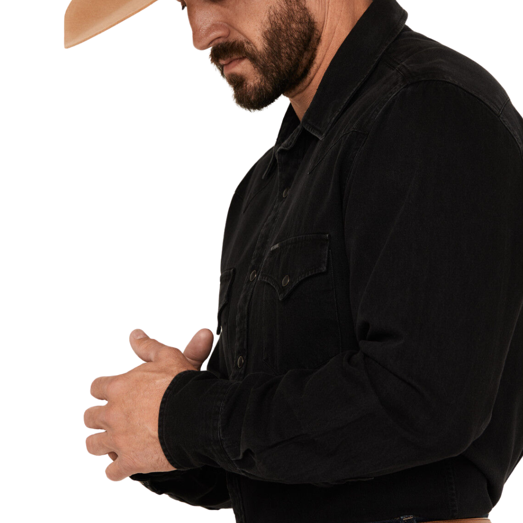 Panhandle Slim Men's Denim Western Black Shirt