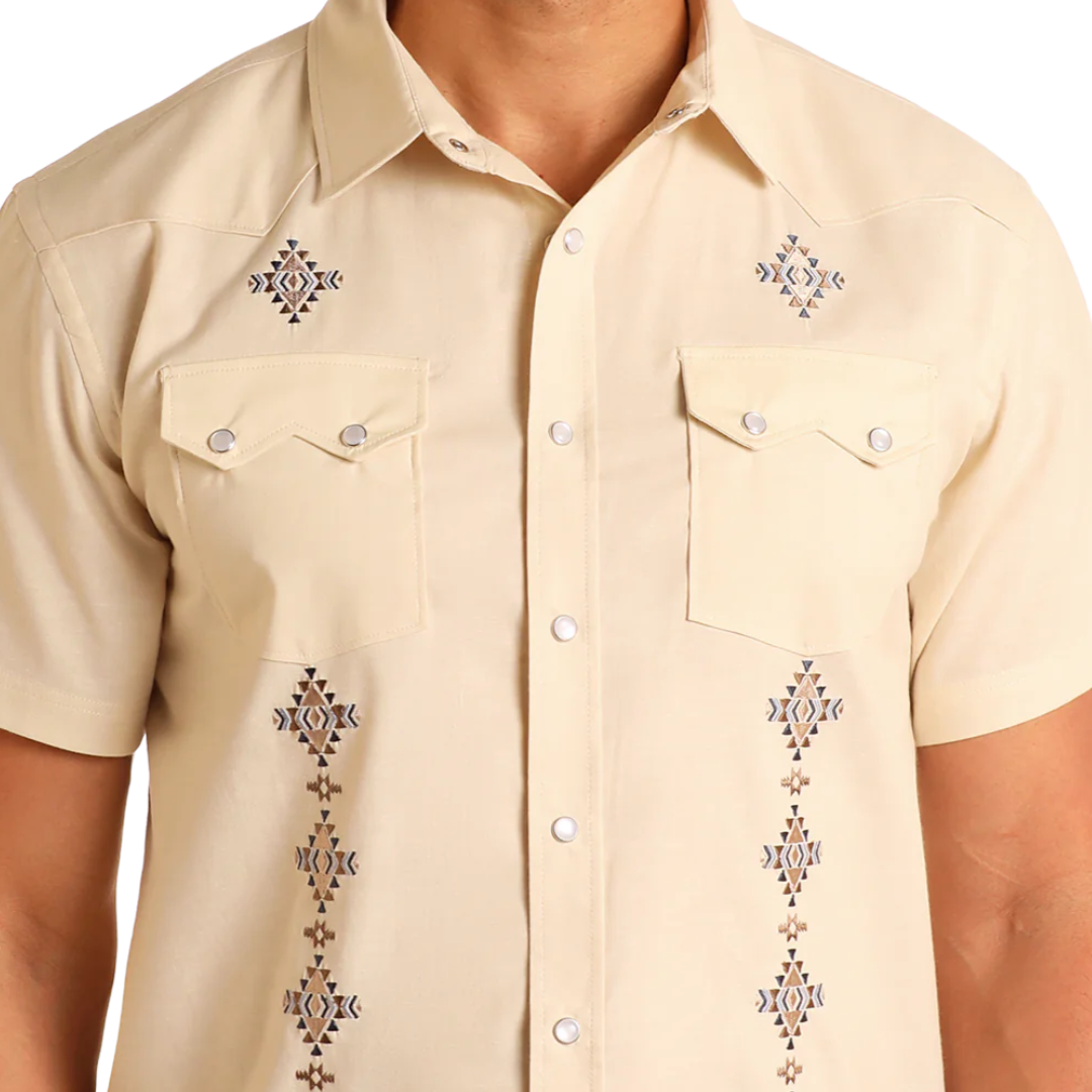Panhandle Slim Men's Modern Vintage Diamond Cream Shirt
