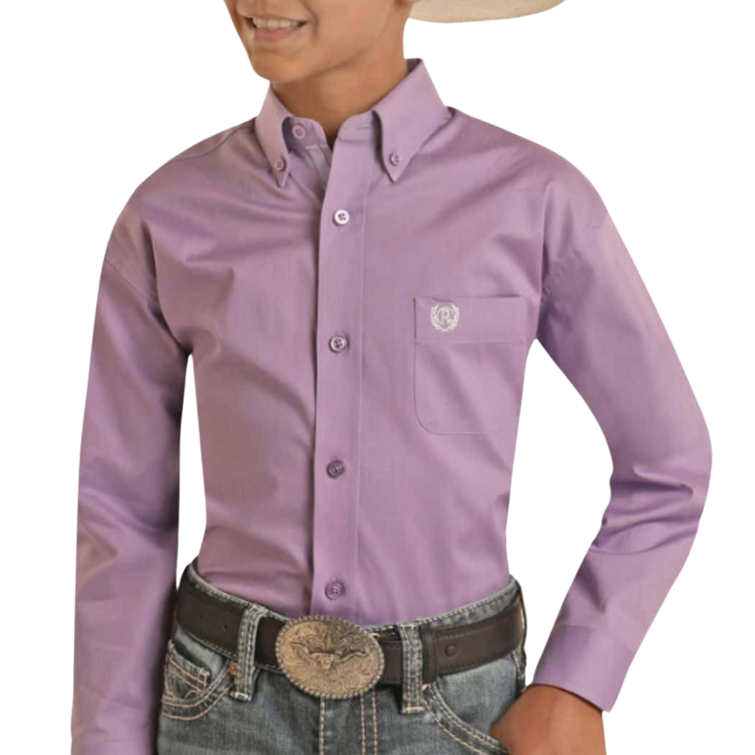 Panhandle Slim Youth Boy's Button Down Purple Shirt