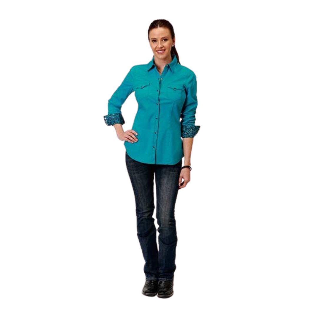 Roper Women's Western Snap Teal Shirt