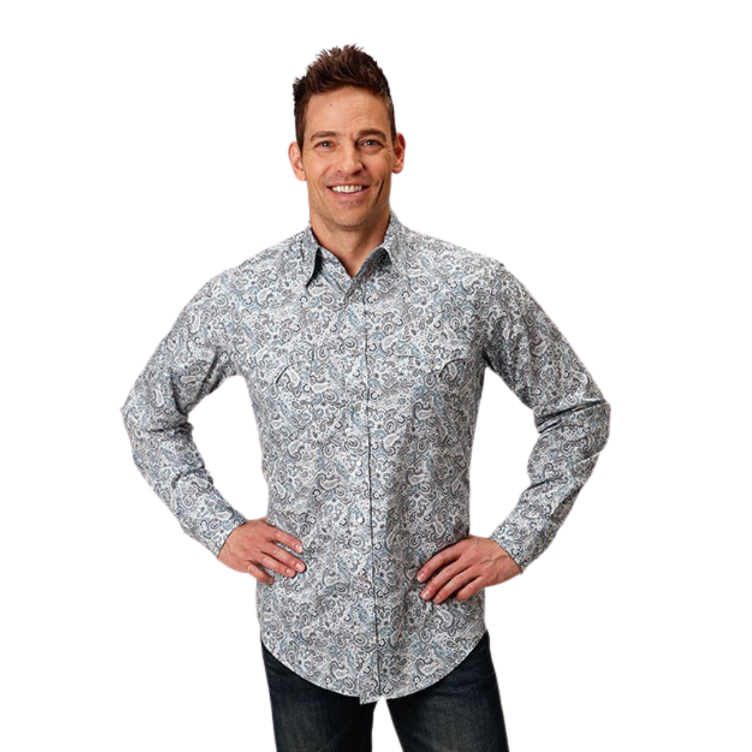 Roper Men's Vintage Paisley Blue Shirt