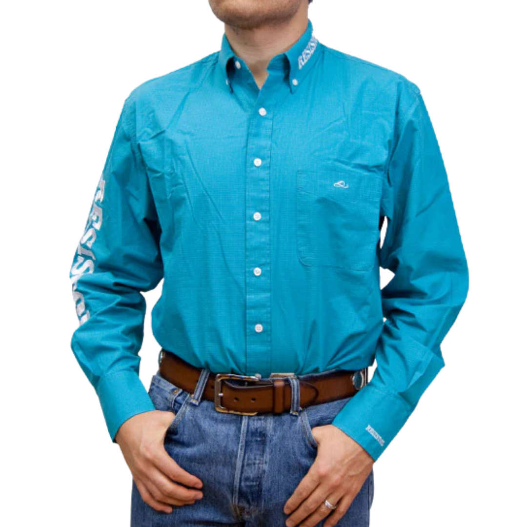 Resistol Men's Solid Turquoise Shirt