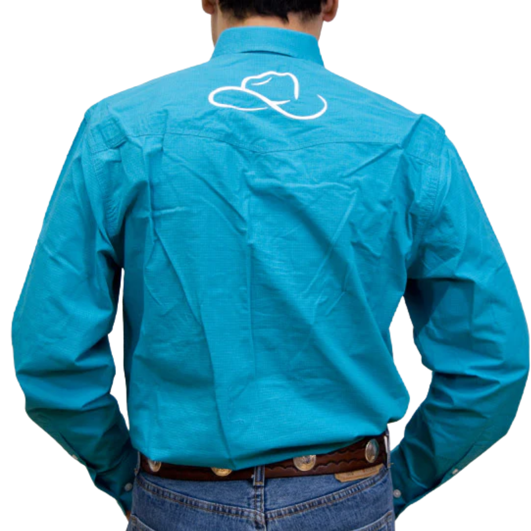 Resistol Men's Solid Turquoise Shirt