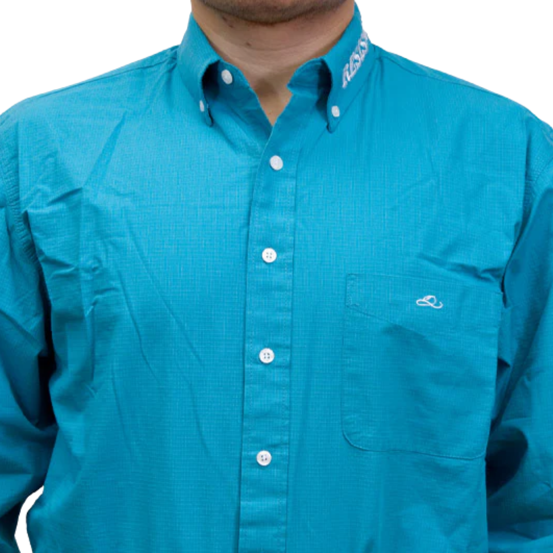 Resistol Men's Solid Turquoise Shirt