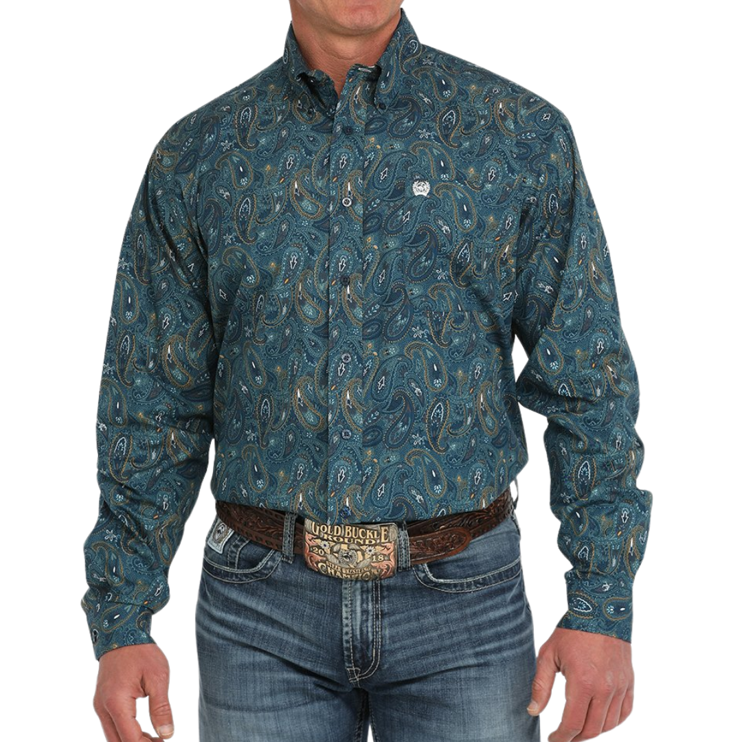 Cinch Men's Paisley Blue Shirt