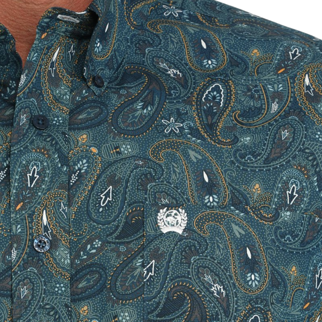 Cinch Men's Paisley Blue Shirt