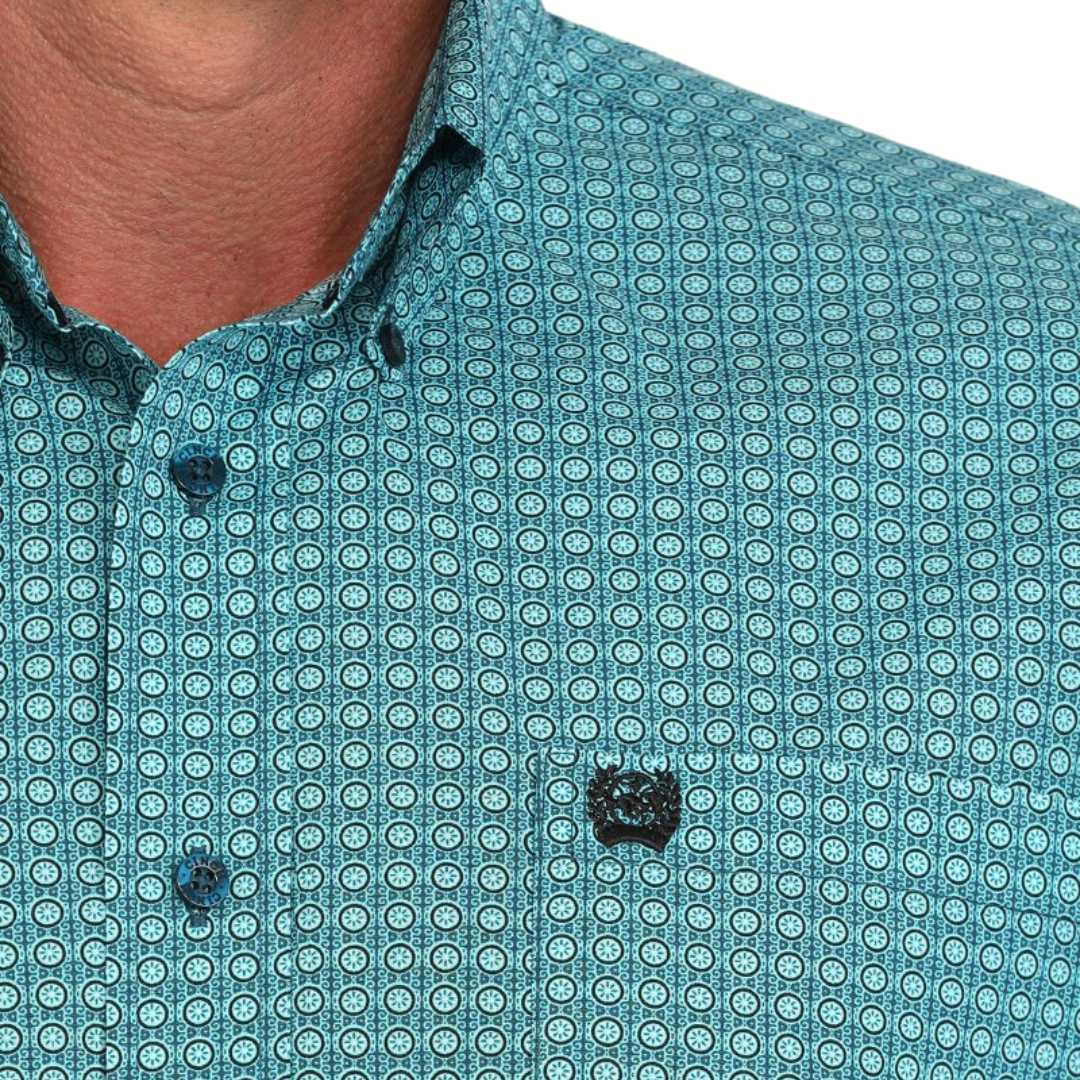 Cinch Men's Medallion Print Turquoise Shirt