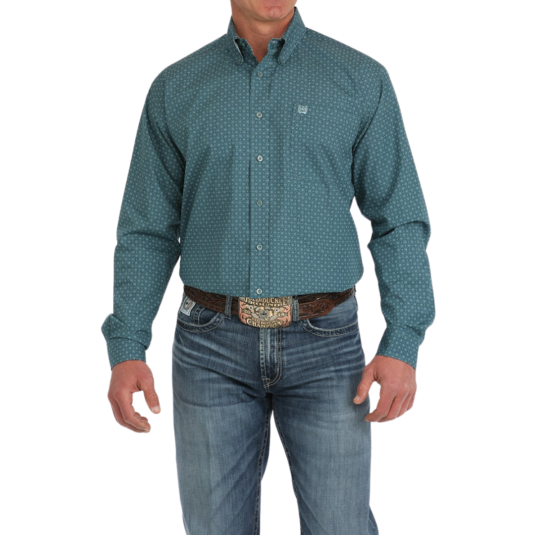 Cinch Men's Medallion Western Green Shirt
