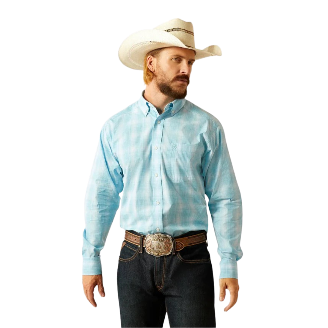 Ariat Men's Pro Series Gregory Light Turquoise Shirt