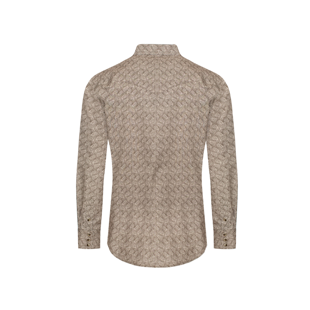 Avalon Men's Pearl Print Aztec Light Brown Shirt