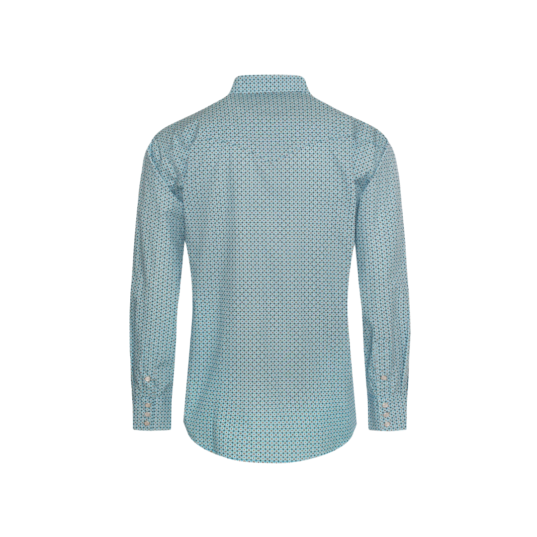 Avalon Men's Pearl Print Aztec Blue Shirt