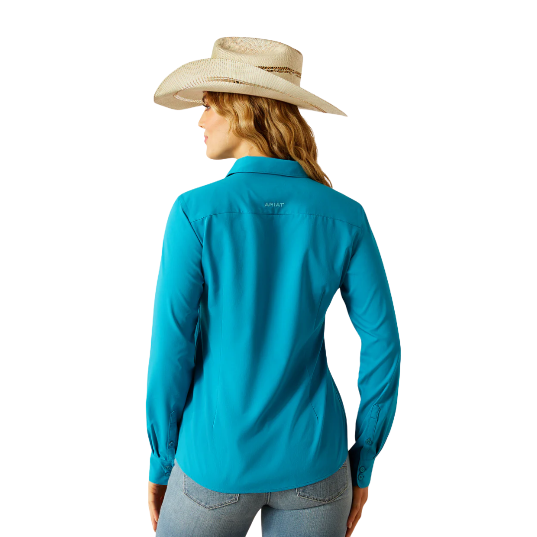Ariat Women's Kirby Pro Button Down Enamel Blue Shirt