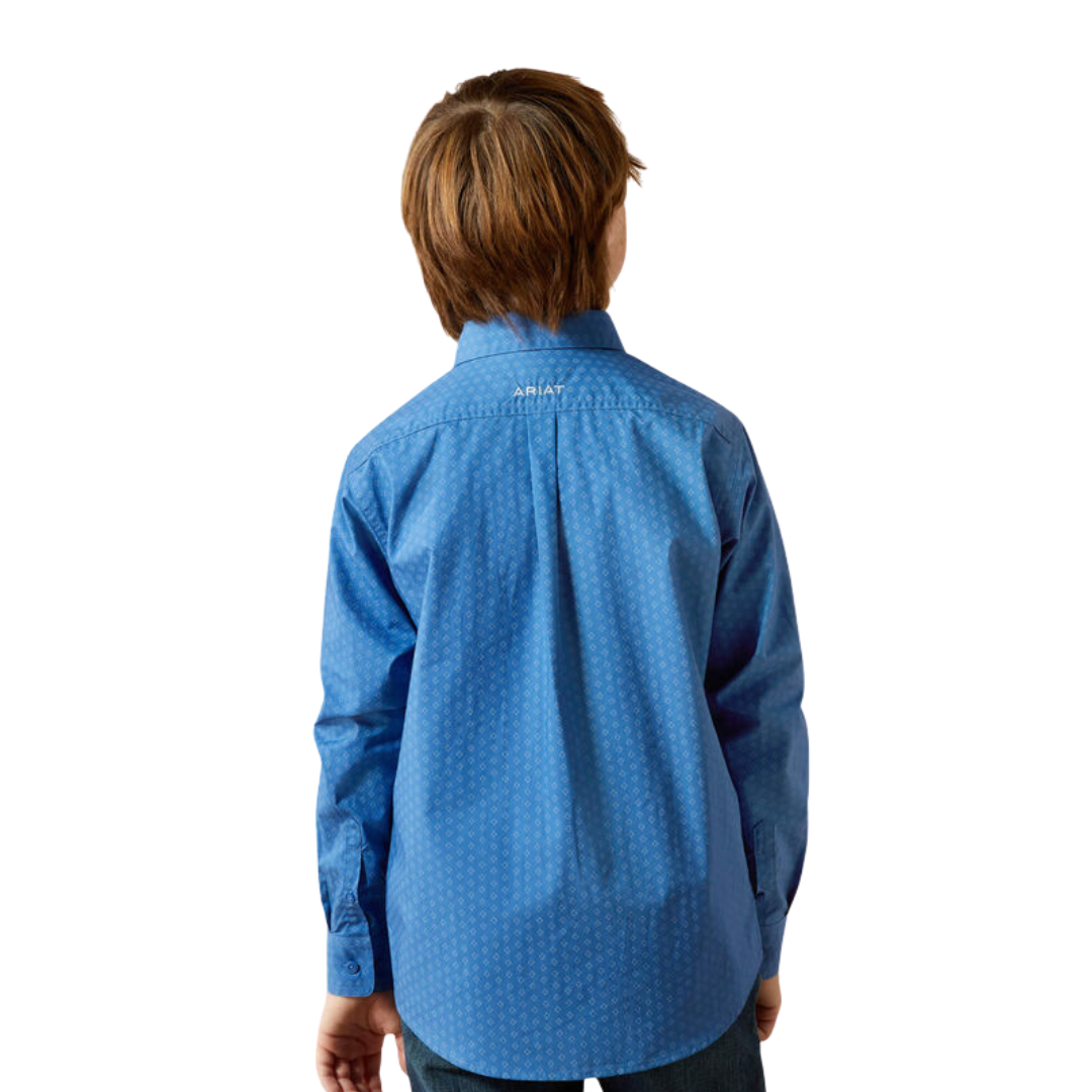 Ariat Youth Boy's Stratford Classic Fit Royal Blue Shirt