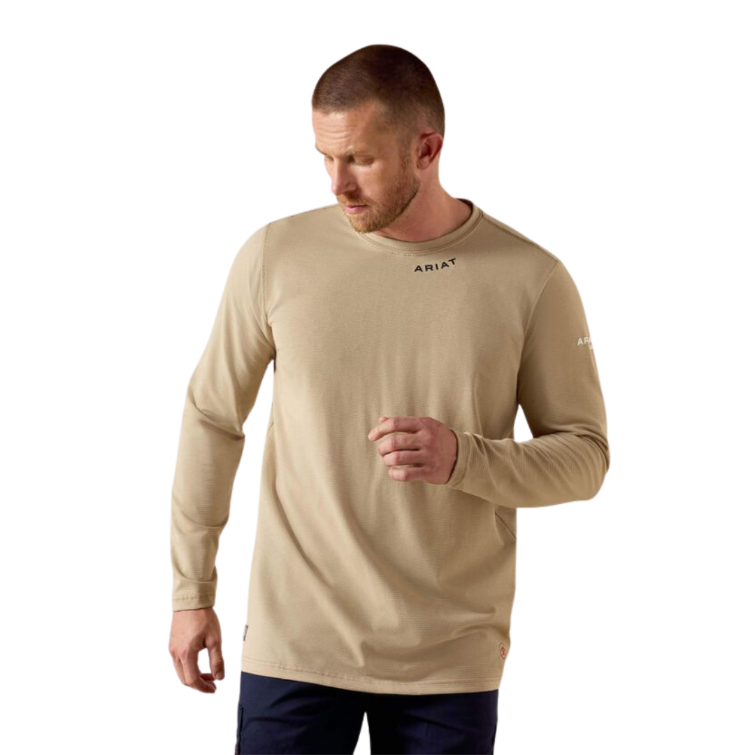 Ariat Men's Fr Baselayer Khaki Tee Shirt - Big & Tall
