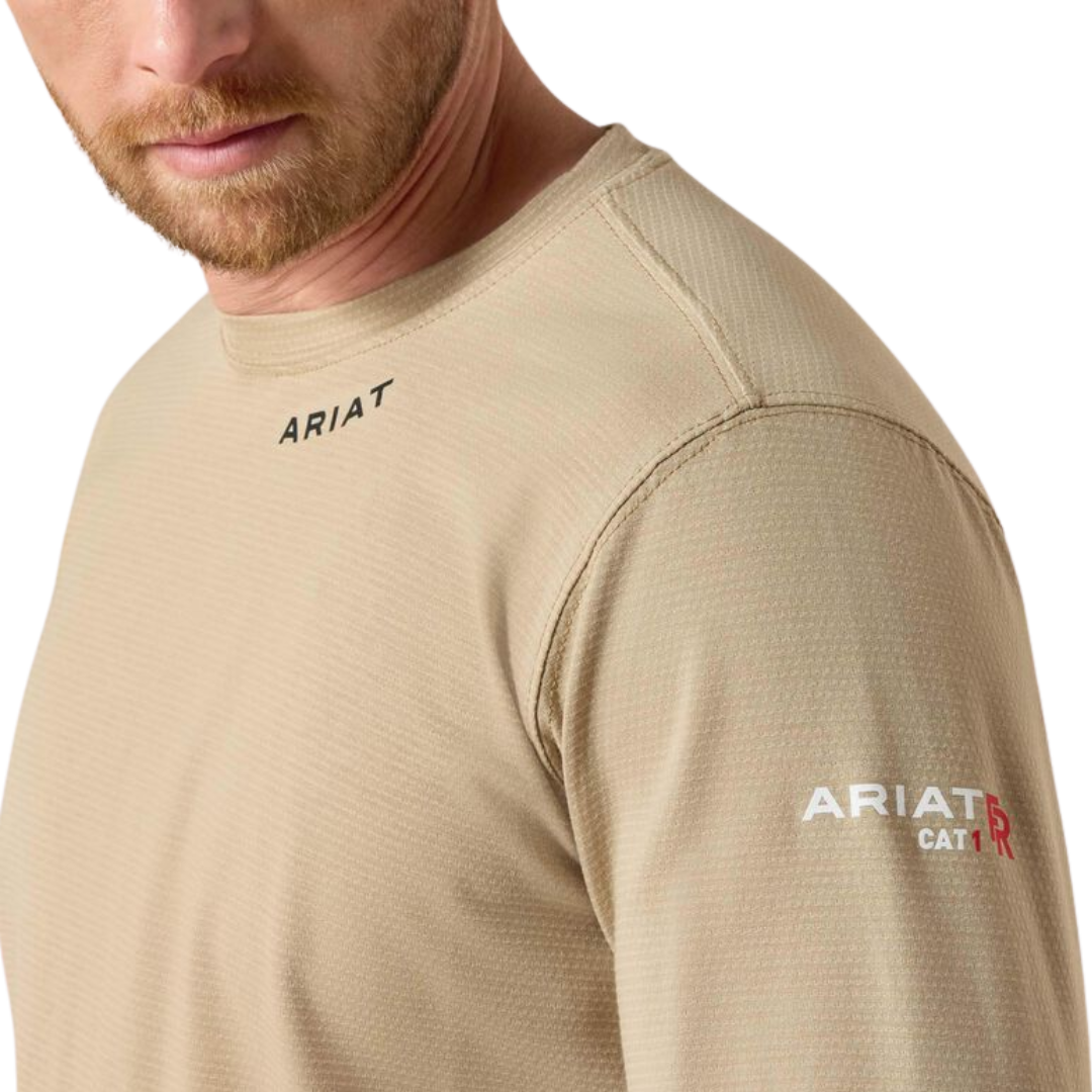 Ariat Men's Fr Baselayer Khaki Tee Shirt