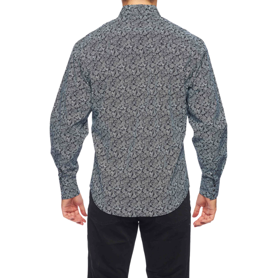 Avalon Men's Western Pearl Snap Print Paisley Shirt