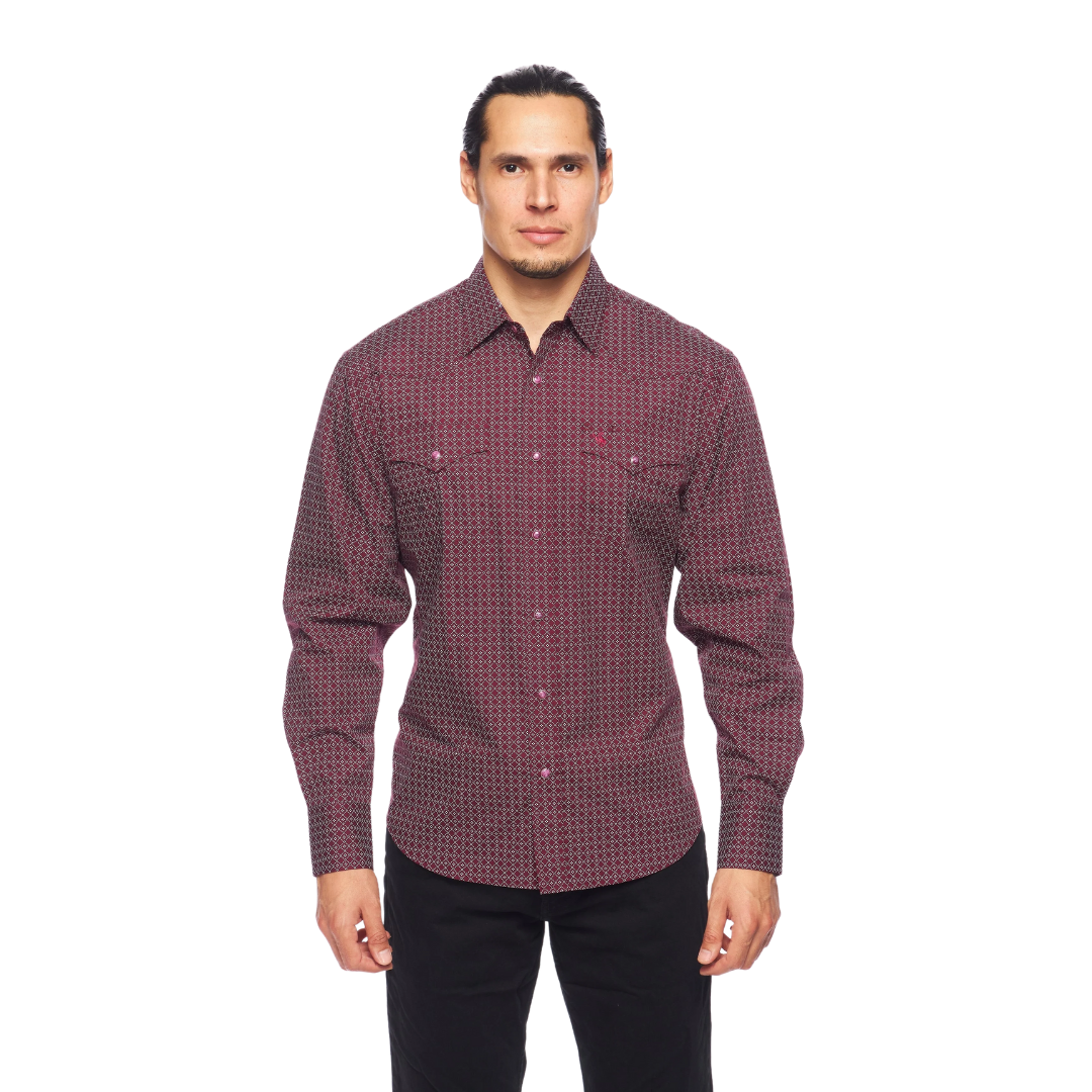 Avalon Men's Pearl Snap Print Paisley Alliage Shirt