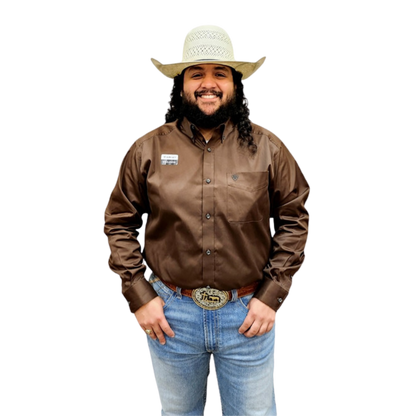 Ariat Solid Chocolate Brown Twill - Mens Shirt - 10060064 - {Size:XL} Ariat Solid Chocolate Brown Twill - Mens Shirt - 10060064 - {Size:XL}