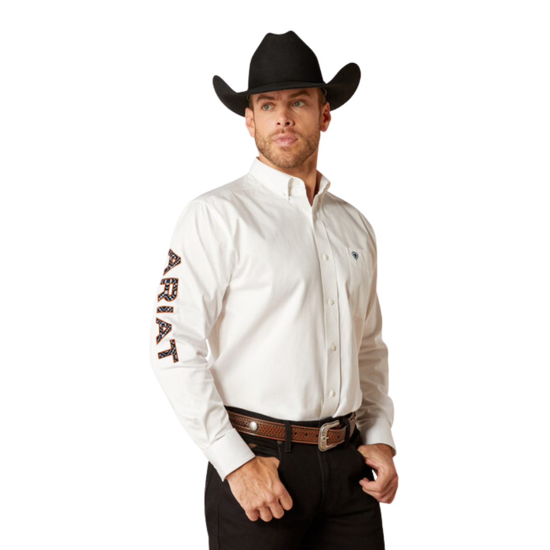 Ariat Men's Team Logo Twill White Shirt
