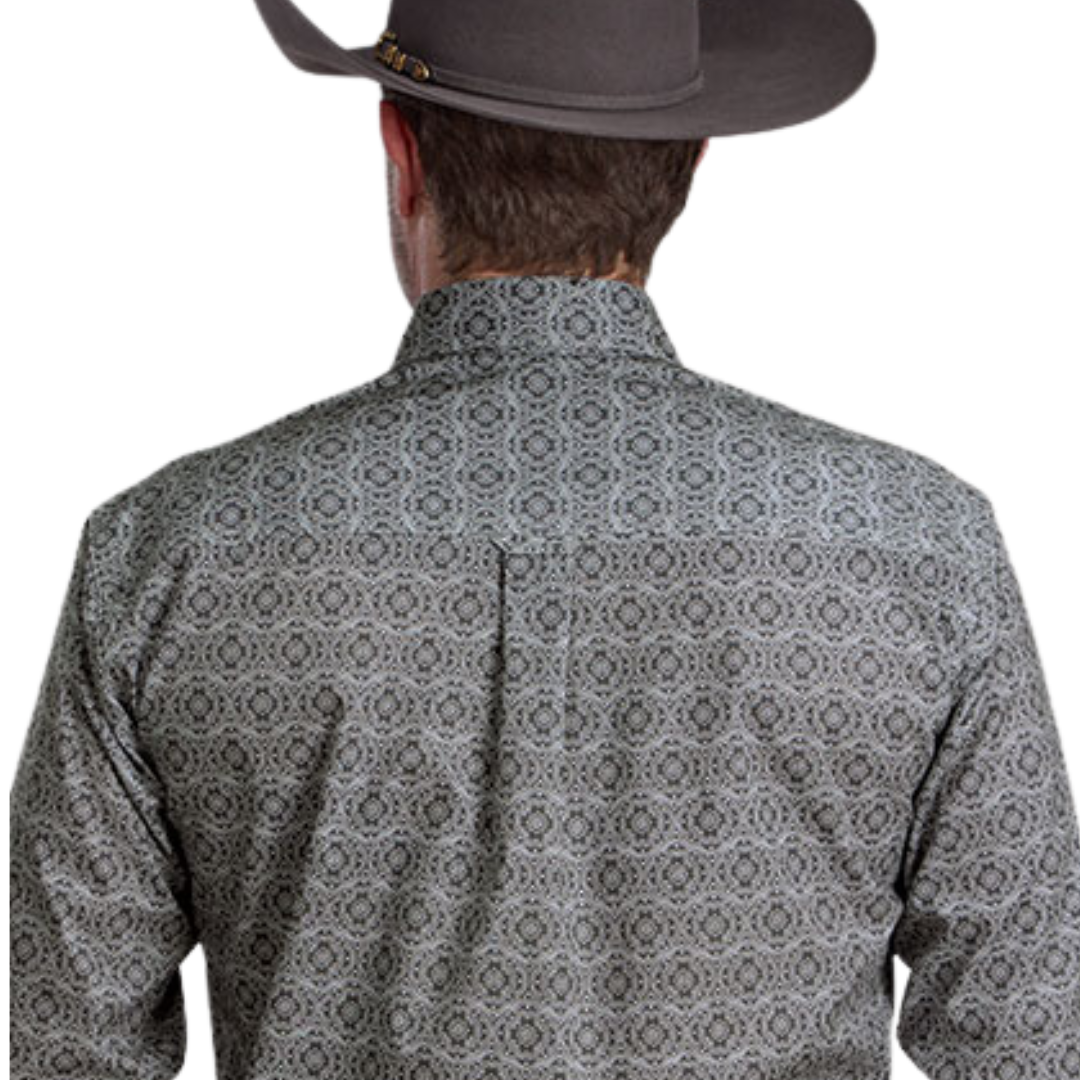 Roper Men's Stretch Medallion Grey Shirt