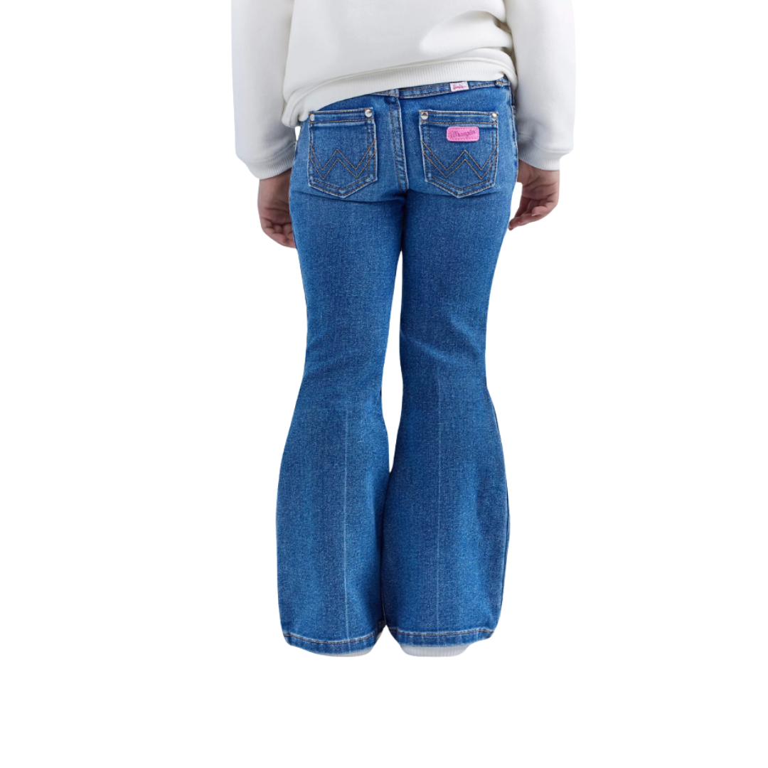 Wrangler Youth Girl's Barbie Flare Blue Jeans