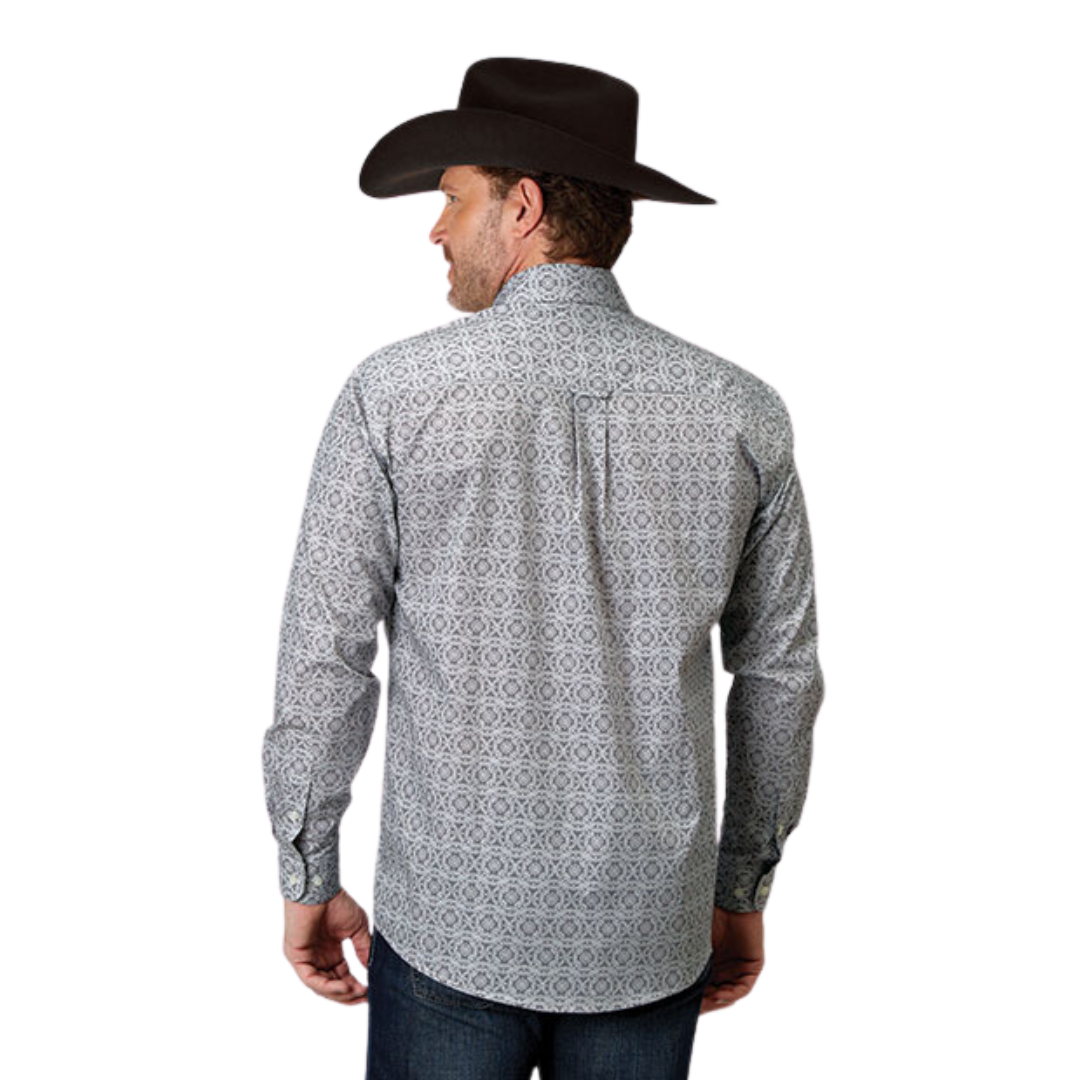 Roper Men's Silver Medallion Grey Shirt