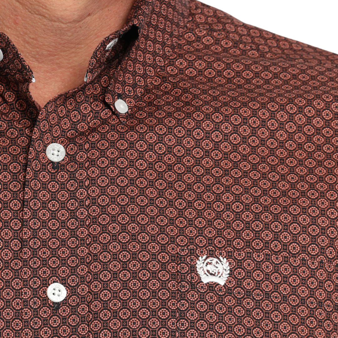 Cinch Men's Geometric Print Dark Grey Shirt