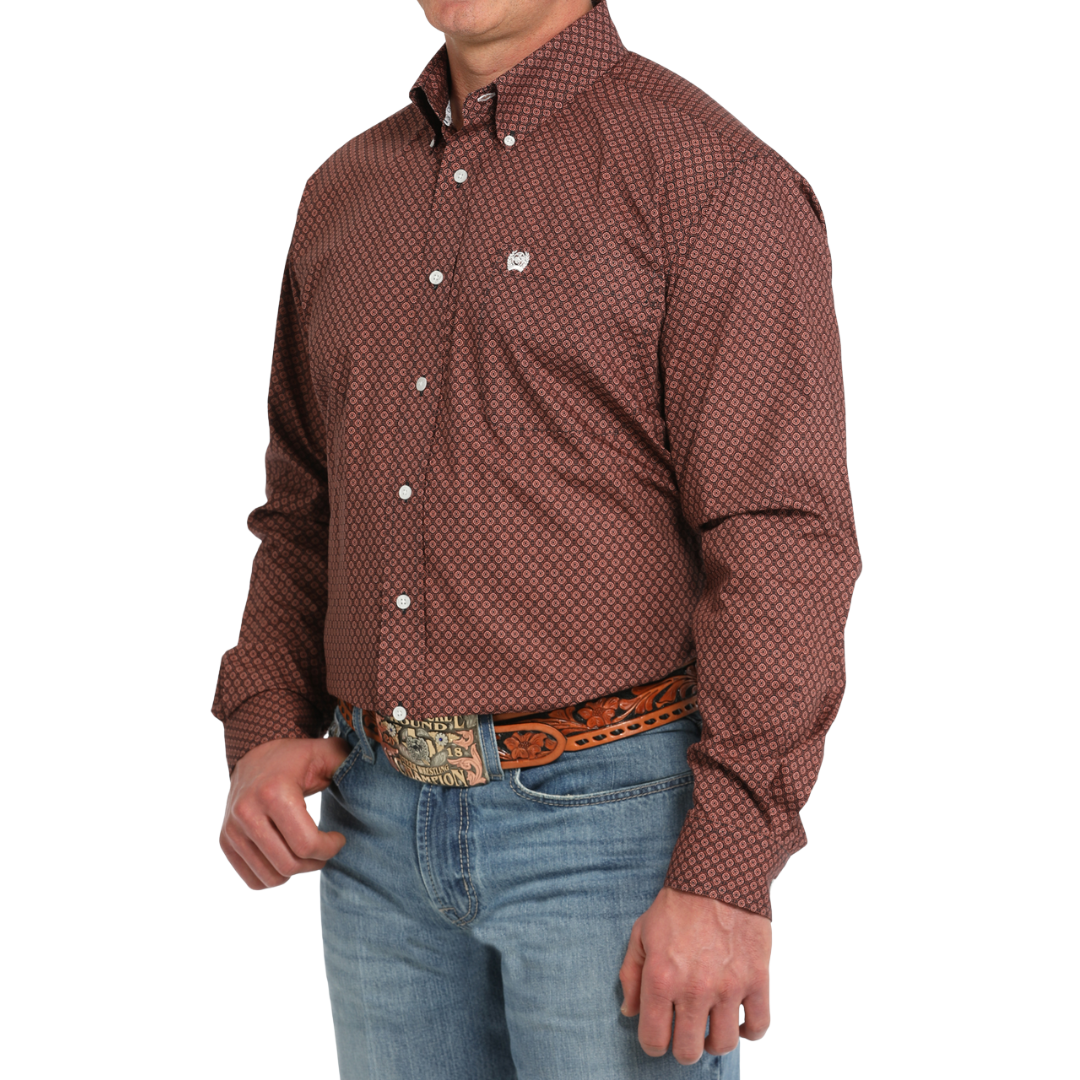 Cinch Men's Geometric Print Dark Grey Shirt