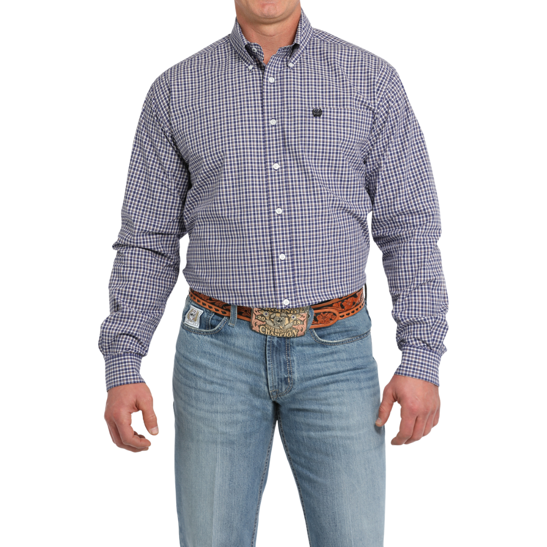 Cinch Men's Plaid Purple Shirt