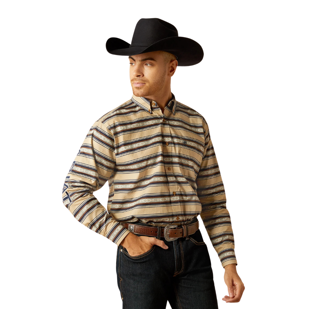 Ariat Men's Team Korbyn Classic Fit Button Down Navy Blue Shirt