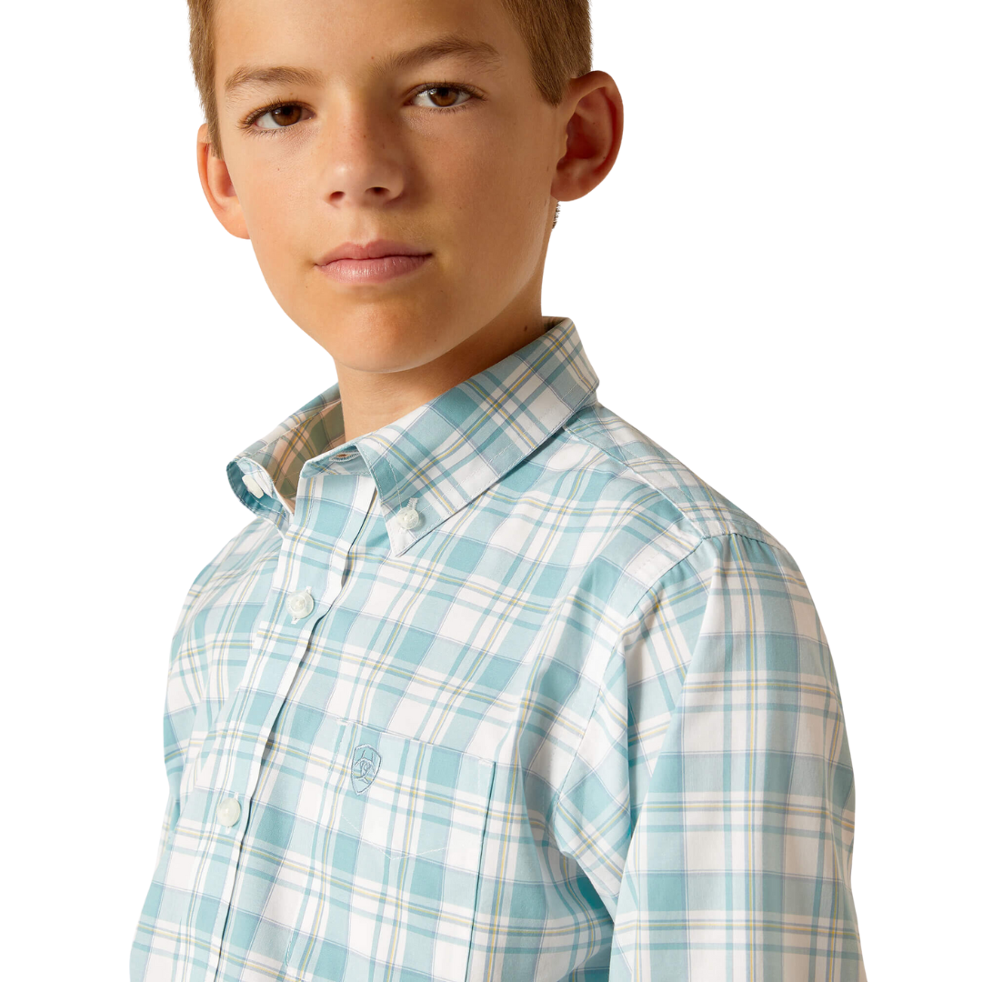 Ariat Youth Boy's Pro Series Edward Classic Fit Dark Blue Shirt