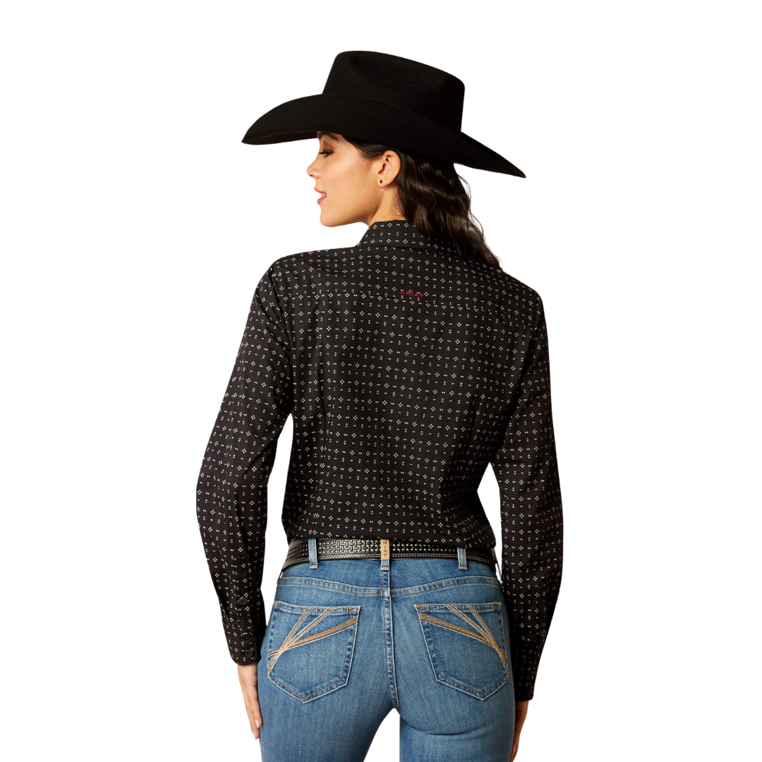 Ariat Women's Kirby Stretch Gia Geo Print Black Shirt