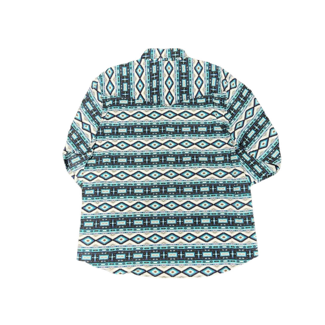 Montana Co Men's Aztec Print Blue Shirt