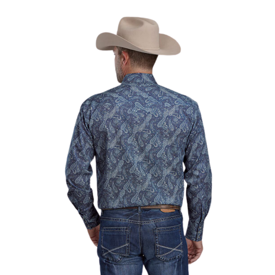 Roper Men's River Paisley Blue Shirt